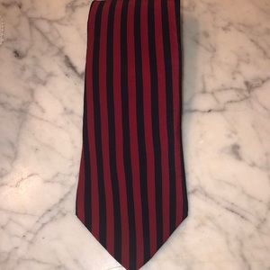 Mario Valentino Men’s Silk Tie Navy and Red